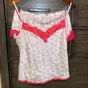 Victoria’s Secret white and red silk pajama set - M